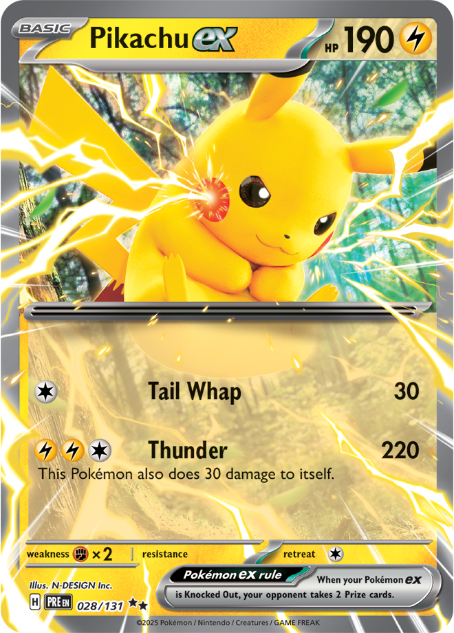 SV8.5 Prismatic Evolutions 028- Pikachu ex